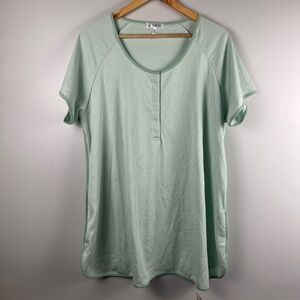 Lake Pima Maternity short sleeve top in Parisian Green white stripe size xxl